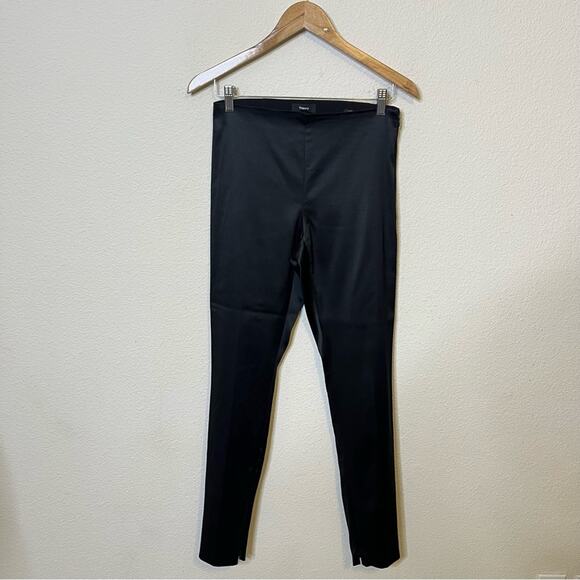 Theory Skinny Legging NP Clic Satin Leggings Black Womens Size 6 - Picture 2 of 7